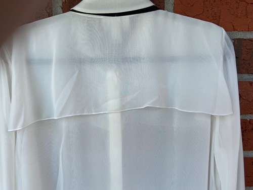 NWOT Jason Wu for Target Bow Tie Sheer White Blouse-sz L - Picture 4 of 6