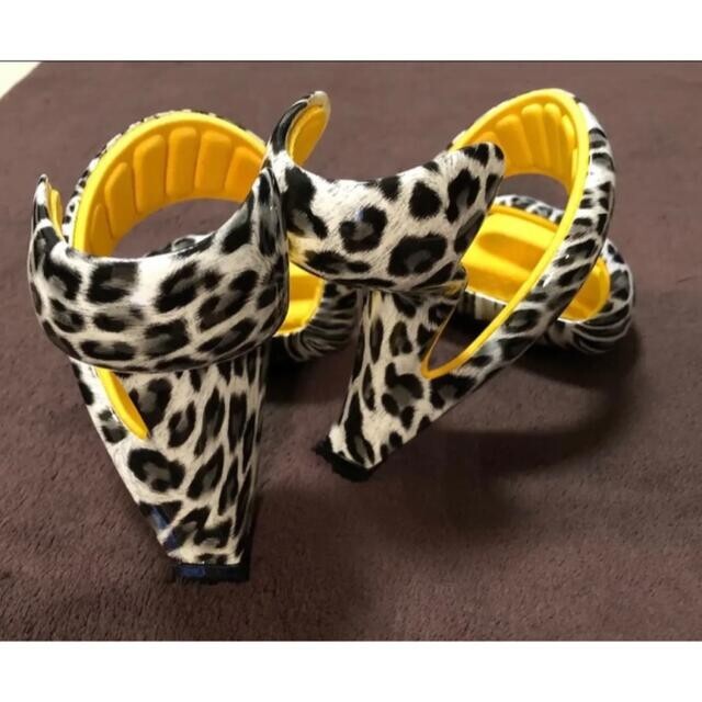 Julian Hakes Mojito Sandals Pumps High Heels Leopard Yellow