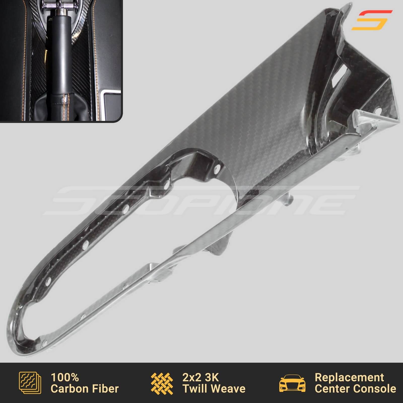 Scopione Carbon Center Hand Brake Console Dash Trim for Lamborghini Gallardo