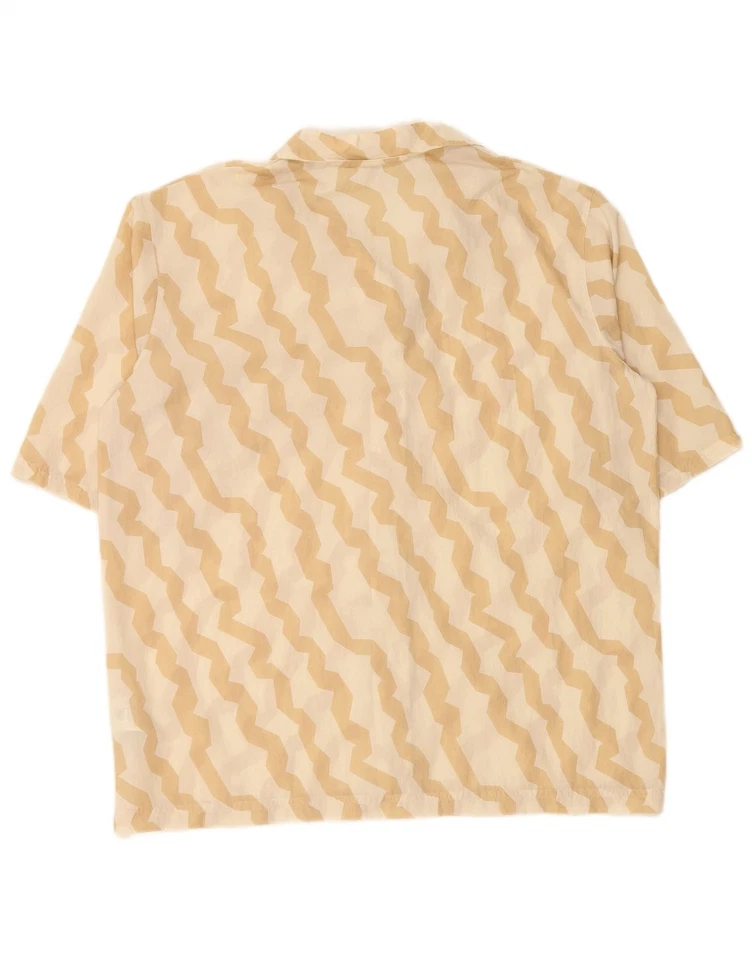 REEBOK Womens Oversized Shirt Blouse UK 12/14 Medium Beige Striped BM16 — 第 2/4 张图片