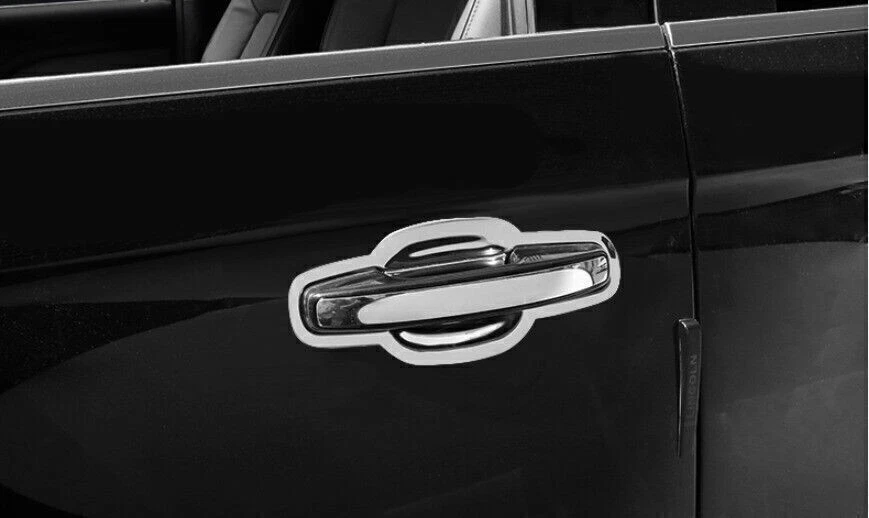 Cubierta de tazón de puerta lateral exterior de acero cromado para Lincoln Navigator 2018-2024 Foto 2 de 4