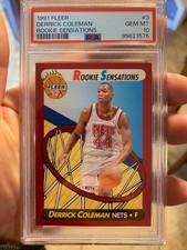 ~RARE TOUGH GRADE PSA 10 FLEER ROOKIE SENSATIONS DERRICK COLEMAN 1991  NICE
