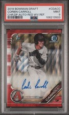 Corbin Carroll 2019 Bowman Draft 1st Chrome Auto Red Wave Refractor /5 PSA 9