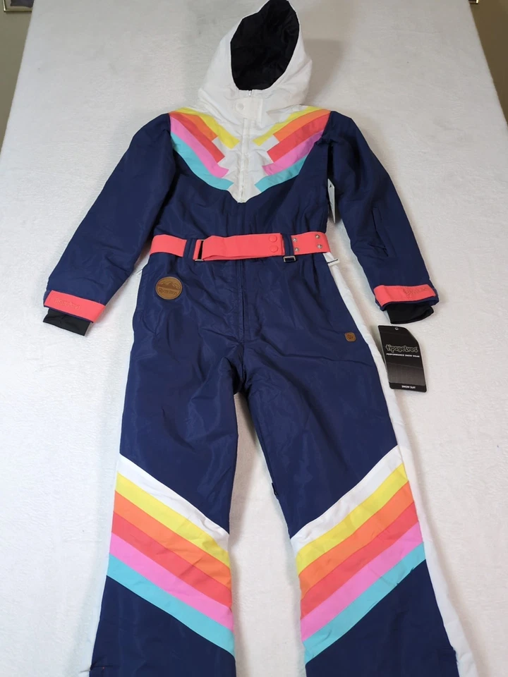 Tipsy Elves Women's Size XS Extra Small One Piece Snow Suit Santa Fe Ski Blue - Image 2 of 4