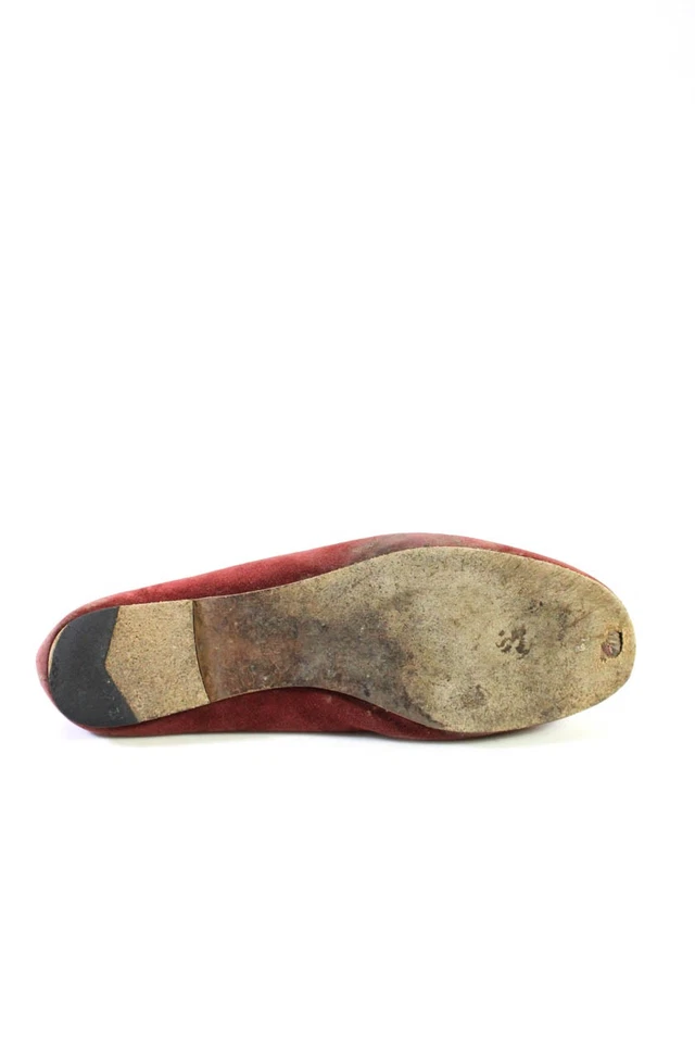Mocasines Vince para mujer de gamuza con punta de almendra tacón plano sin cordones rojo oscuro talla 9,5 M Foto 4 de 4