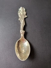 Antique VTG Sterling Silver 925 Gold Miner Los Angeles Souvenir Spoon Hallmarked