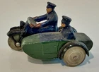 VINTAGE DINKY #42B POLICE MOTORCYCLE WITH SIDE CAR  AND WHITE TIRES