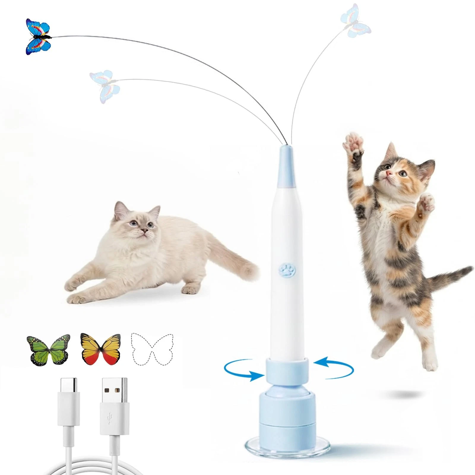 Interactive Cat Toys for Indoor Cats - Electric Cat Wand Toy with Butterfly, ...
Opens in a new wind