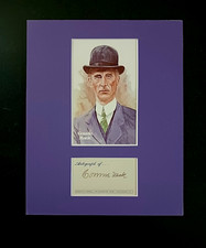 Connie Mack Signed Vintage 40's Signature Card w/Perez Card Matted PSA/DNA NM+