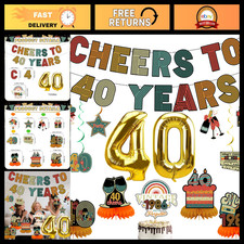 40th Birthday Party Decorations - Cheers to 40 Years Banner, Centerpieces, Ballo