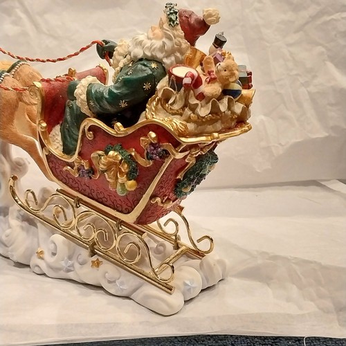San Francisco Music Box Company "Christmas Rhapsody" Santa Reindeer Sleigh - Picture 13 of 16