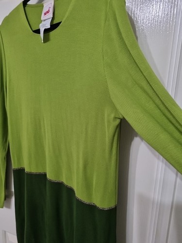Vintage Retro Mondi Green Dress/long Jumper, Made In Italy Size 38 📦-2 - Picture 5 of 13