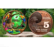 5 oz Copper Amazon Rainforest Round – .999 Fine Natural Wonders Collectible