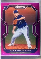 2021 Prizm Drew Rasmussen Purple Prizm RC #197 Brewers