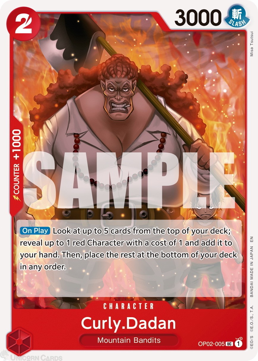 OP02-005 Curly.Dadan : Uncommon Normal English One Piece TCG Card : PRB02: One P