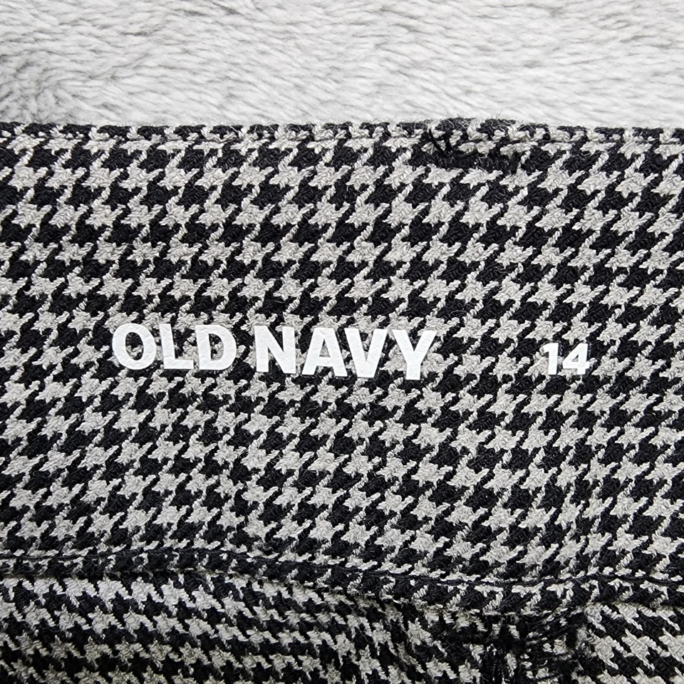 Pantalones Old Navy para mujer 14 negros grises pata de gallo tiro alto pixie ajustados elásticos Foto 4 de 4