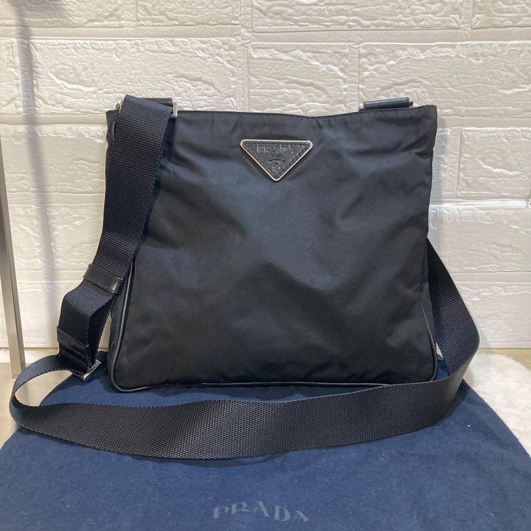 PRADA Nylon Leather Shoulder Bag