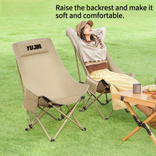 High Back Moon Chair Portable Folding Camping Recliner Picnic Beach Fishing Chai