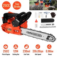 25cc 12" Petrol Chainsaw Top Handle Topping Chainsaw 2-Stroke Easy-starting 30cm
