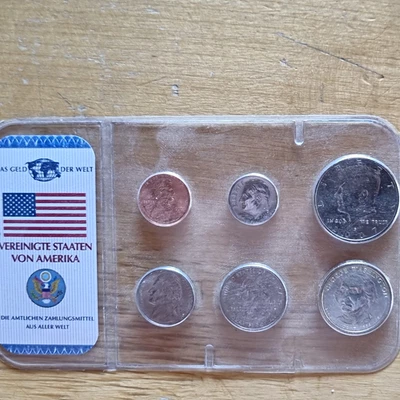 USA Kursmünzensatz 1968 1 Cent bis 1 Dollar im Kunststoffhalter, US-Präsidenten - Bild 1 von 2