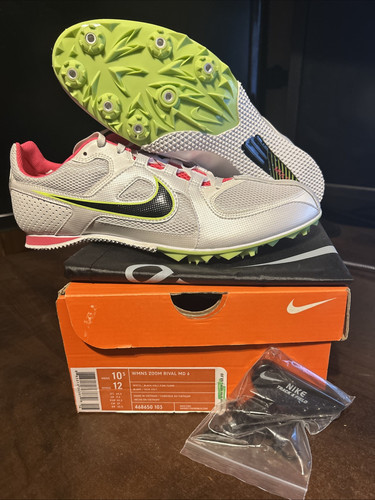 Nik Zoom Rival Md 6 Wmns Running Shoes White Mesh Sz 12 Wmns/10.5 Mens