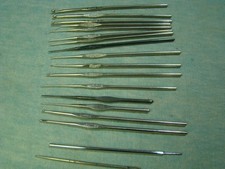 Lot of 18 Crochet Hooks for Fine Lace, Vintage Old Hooks, Boye, Plus Extras