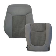 Driver Side Cloth Seat Cover Set Top Bottom Back Gray Replacement