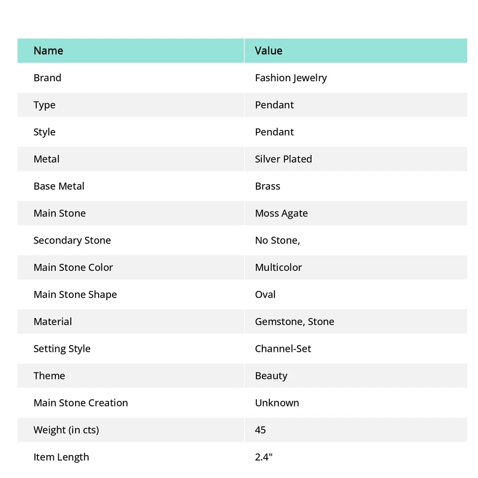 Ciondolo pietra preziosa ovale agata muschio fatto a mano regalo del ringrazi... - Immagine 4 di 4