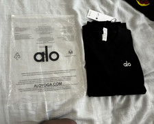 Alo Men's M Black Crew Neck Pullover Sweatshirt Long Sleeve Logo Solid