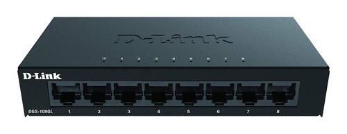 D-Link DGS-108GL 8-Port Gigabit Unmanaged Desktop Switch, Fanless, Low Profile, - 第 1/5 張圖片