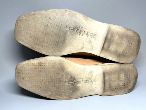 Men 7.0US Salvatore Ferragamo Gancini Men'S 6.5 Or So 52552 Bit Loafers Beige Le - Picture 8 of 8