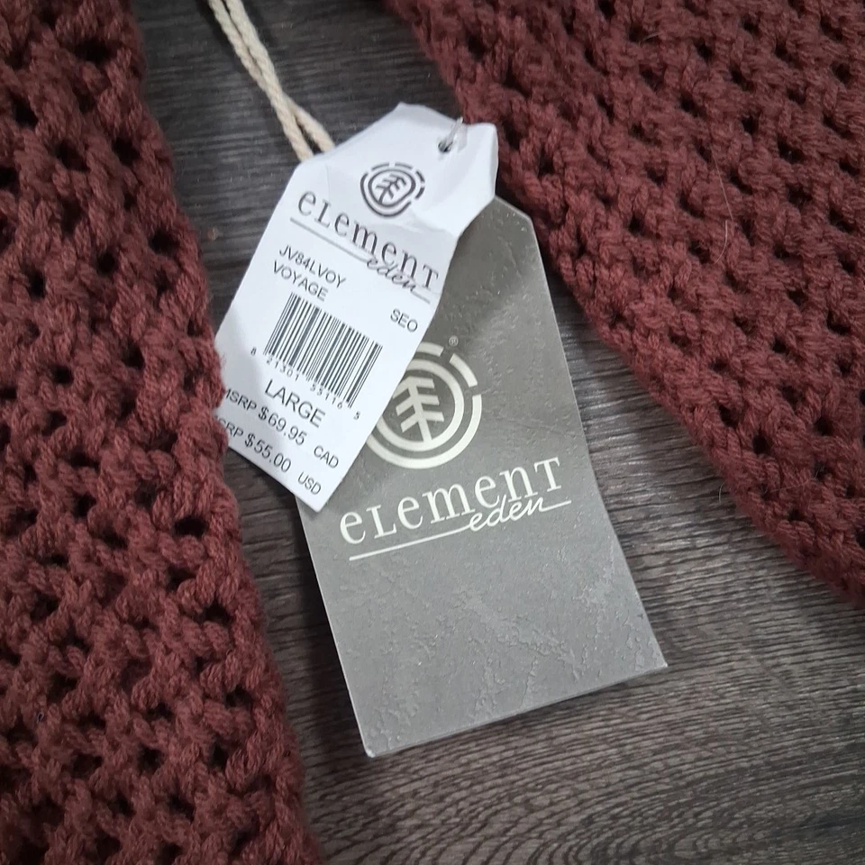Element Skateboarding Eden Knit Sweater Women’s Size Large Maroon New - Image 3 of 4