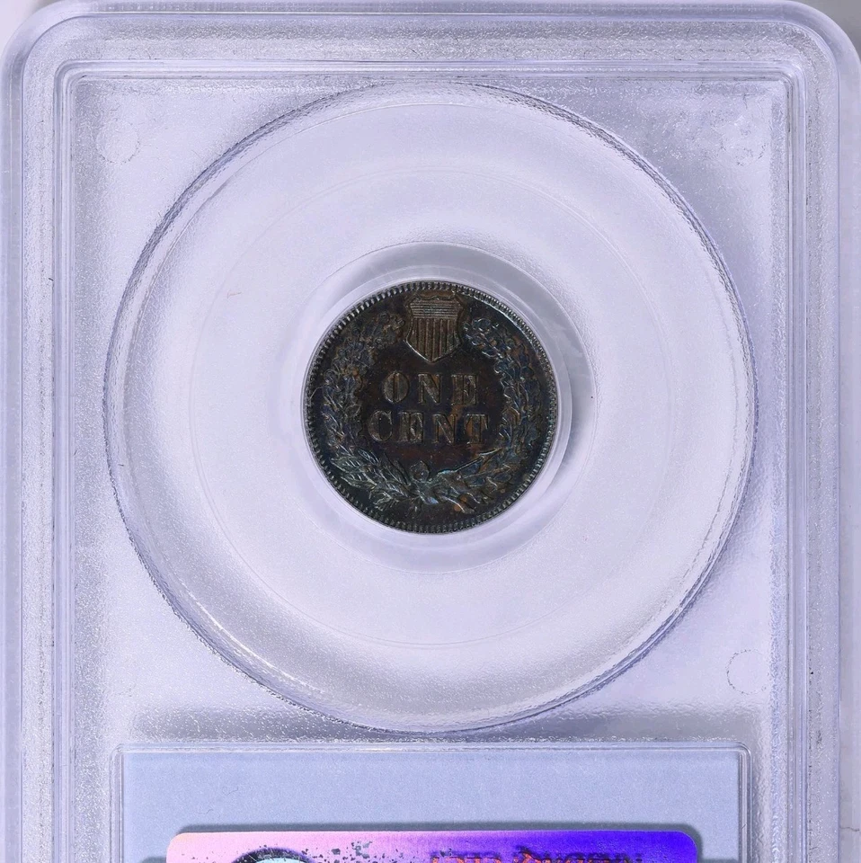 1888 Proof Indian Head Penny PCGS PR64BN Neon Toned Monster Blueberry Color - Image 4 of 4