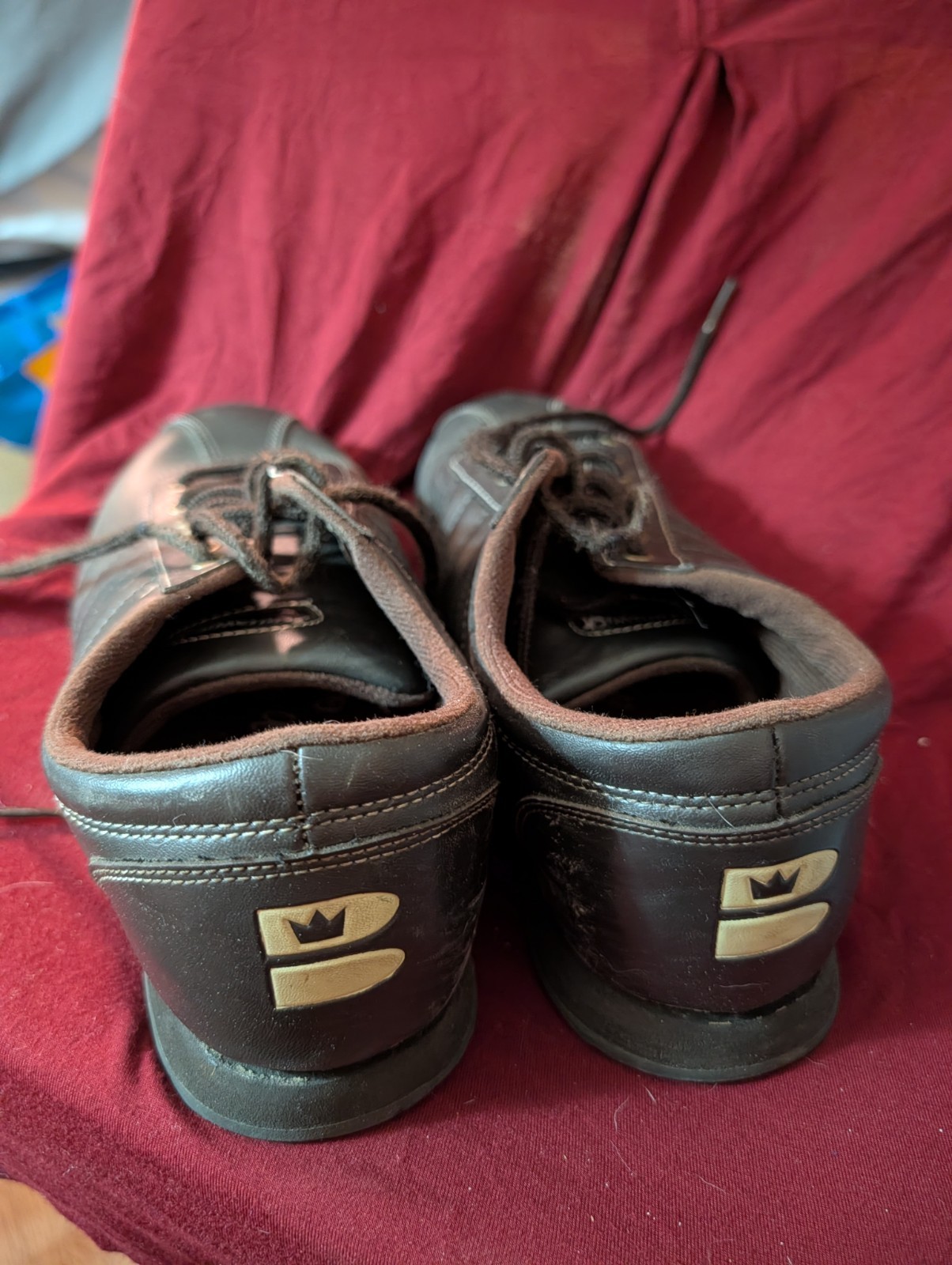 Mens 8 Brown Stock# Hawk Faux Leather Lace Up Classic