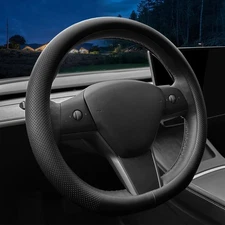 Nappa Leather Ultra-Thin Steering Wheel Cover, for Tesla Model 3/Y Steering Whee