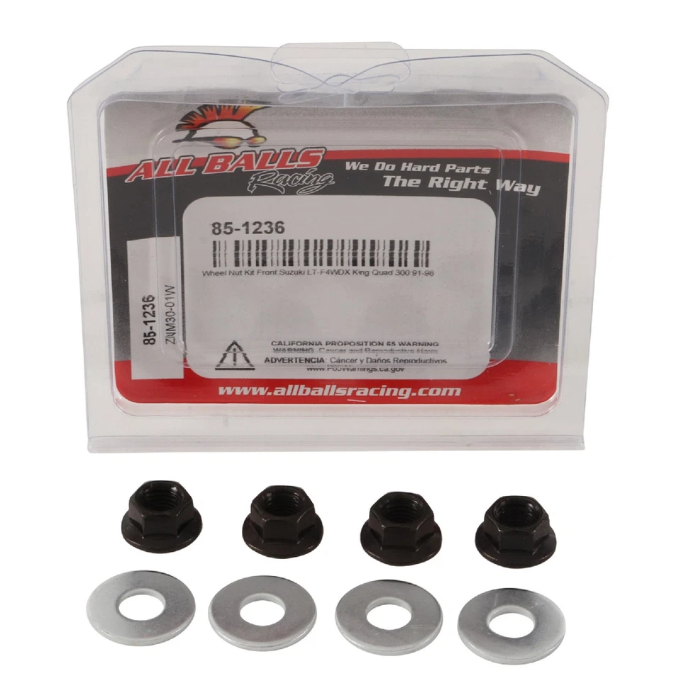 New All Balls Wheel Nut Kit 85-1236 for Suzuki LT-F4WDX 300 King Quad 91-98 Foto 3 de 4