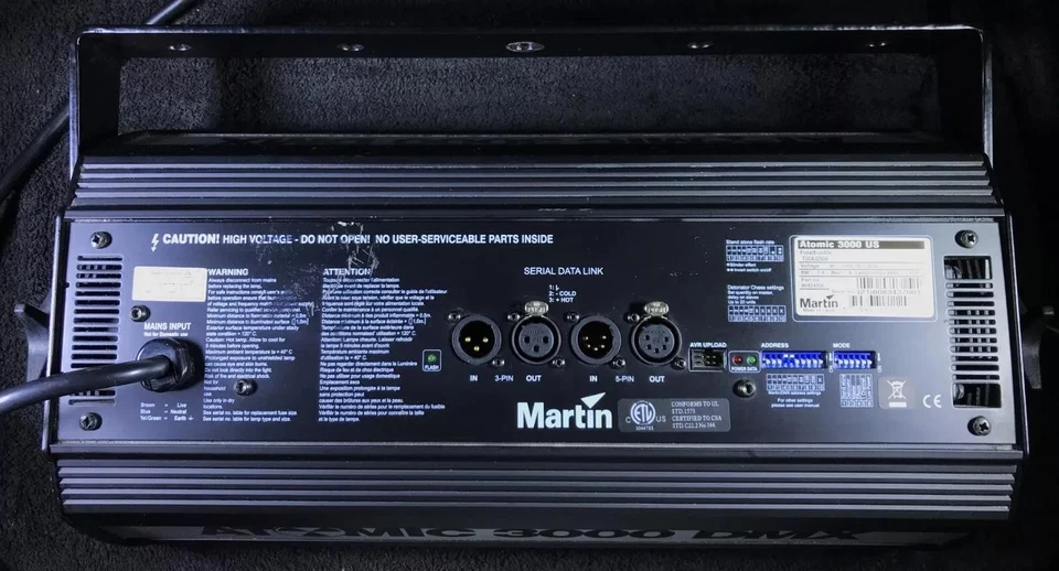 MARTIN ATOMIC 3000 US DMX HIGH POWER STROBE LIGHT "120V" IN CLEAN CONDITION - Image 4 of 4
