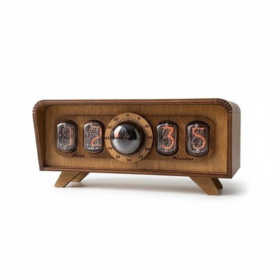 Handmade Nixie Tube Clock IN-12 Wooden Desk