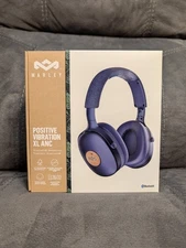 House of Marley Positive Vibration XL ANC Over-Ear Headphones - Blue Brand New