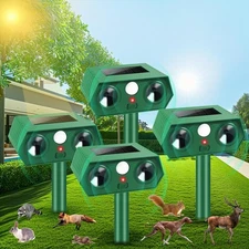 2025 Upgraded Solar Animal Repellent,Ultrasonic Repeller Outdoor Green 