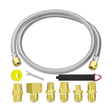 6 Feet High Pressure Braided Propane Hose Extension with Conversion Coupling ...