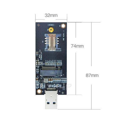 NGFF toUSB adapter with SIM card key slot B adapter card for ngff M.2 LTE module - Picture 2 of 6