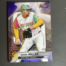 2025 Bowman's Best - Mason Miller #19 Purple Mojo Refractor 063/250 SD Padres