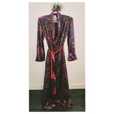  RARE   Bill Blass For Nieman Marcus Vintage 80s Satin Paisley Robe Size Sma