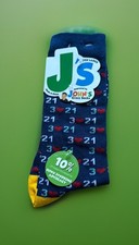 John's Crazy Socks Adult Down Syndrome Awareness Crew Socks Size Large NWT