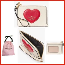 KATE SPADE MADISON PUFFY HEART SMALL CARD HOLDER WRISTLET W/GIFT POUCH NWT $149