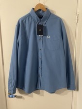 Image of Fred Perry Oxford Shirt Extra Large Blue Brand New With Tags