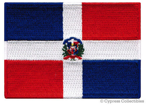 DOMINICAN REPUBLIC FLAG PATCH CARIBBEAN EMBLEM embroidered iron-on PARCHE BADGE - Afbeelding 1 van 1