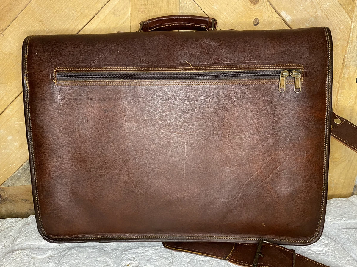CUERO Vintage Handmade Leather Messenger Bag for Laptop Briefcase Carry On
