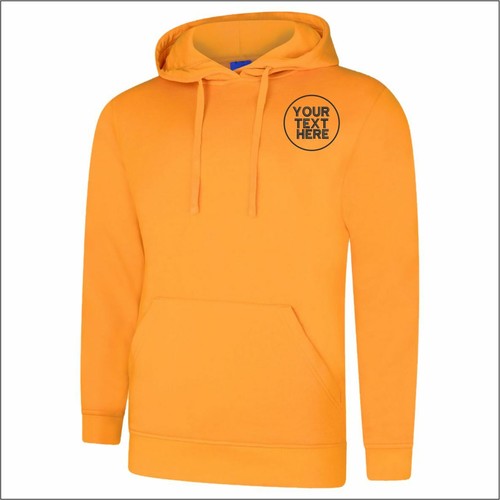 Personalised Custom Embroidered Uneek Deluxe Hooded Sweatshirt Mens Pullover TOP - Picture 33 of 37
